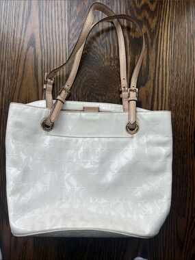 Michael Kors white Paten Leather Tote